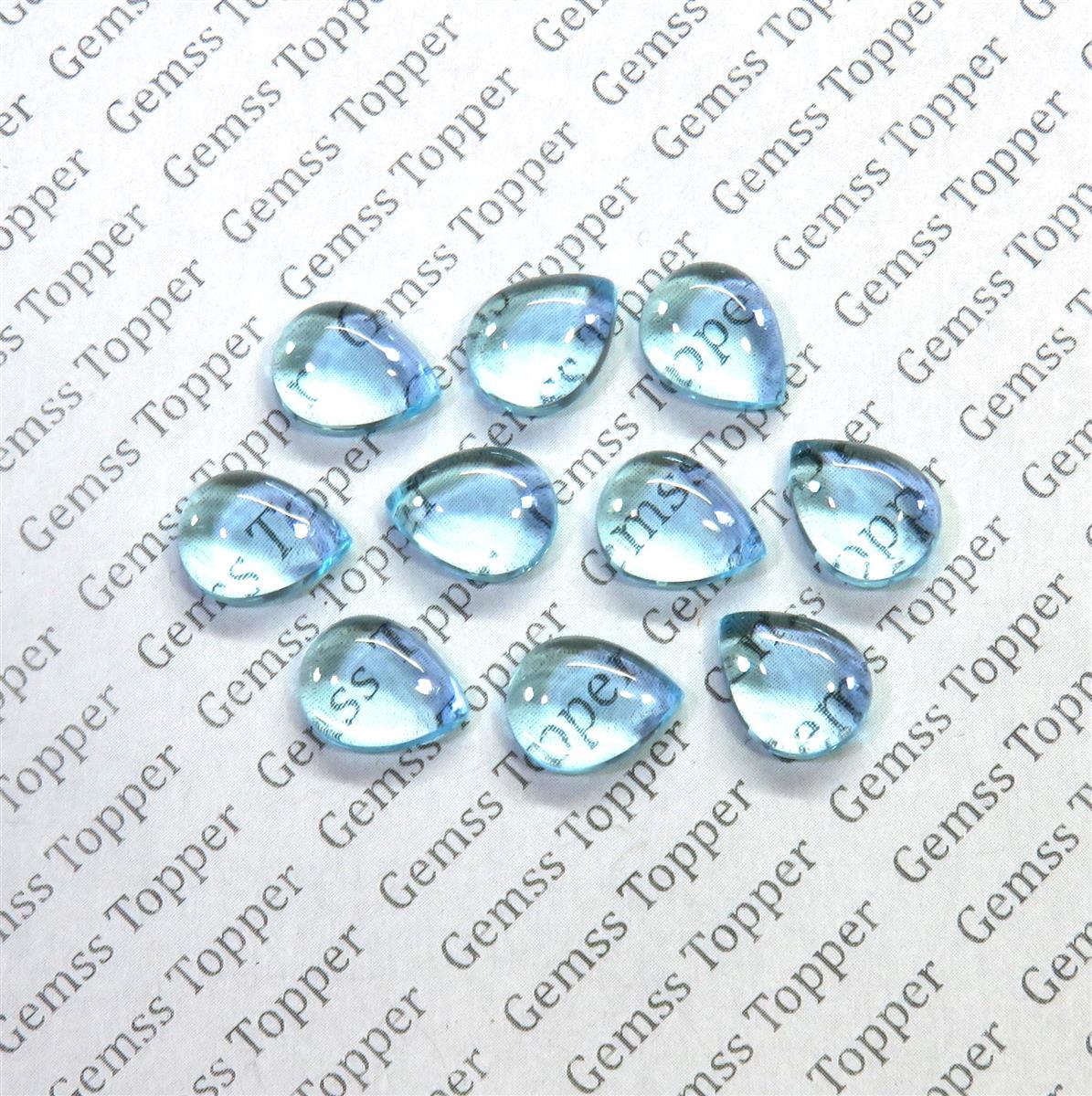 Sky Blue Topaz 9x12 mm Pear Cabochon